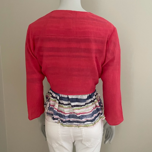 Fox’s Coral Viscose-Blend Tie-Front Shrug - Picture 2 of 6